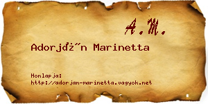 Adorján Marinetta névjegykártya